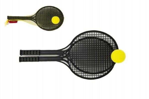 Soft tenis plast černý a míček 53cm